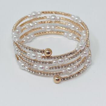 Winding Sparkle And Pearl Bangle, 2 of 6