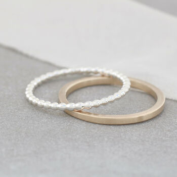 Plain Band Ring. 9ct Gold Stackable Ring, 3 of 8