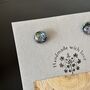 Rainbow Abstract Fused Glass Sterling Silver Stud Earrings, thumbnail 3 of 10