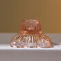 Vintage Art Deco Glass Candlestick / Candle Holder Pink, thumbnail 2 of 4