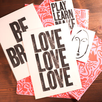 Love Letterpress Typographical Print, 8 of 11