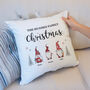 Personalised Gonk Family Christmas Cushion, thumbnail 3 of 8