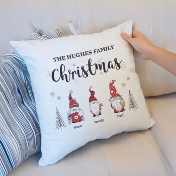 Personalised Gonk Family Christmas Cushion, 3 of 8