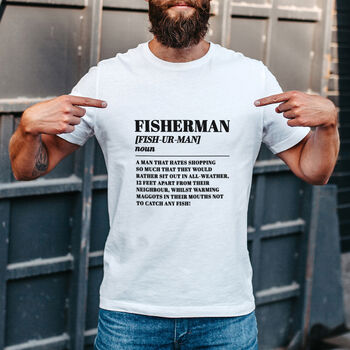 Fisherman Funny Dictionary Meaning Definition Unisex T Shirt, 2 of 3