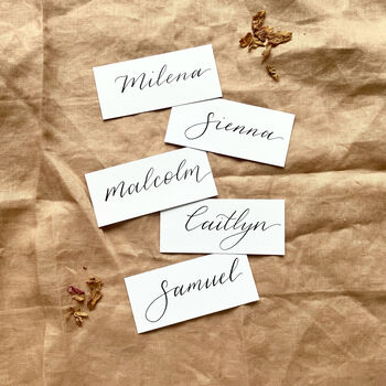 White Hand Calligraphy Place Cards, 3 of 4
