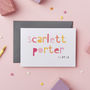 Personalised Baby Girl Name Card, thumbnail 1 of 3