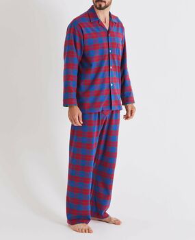 Men's Pyjamas Bordeaux Tartan Flannel, 2 of 3