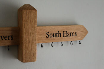 Wooden Engraved Key Hanger For Wall | Personalised, 9 of 12