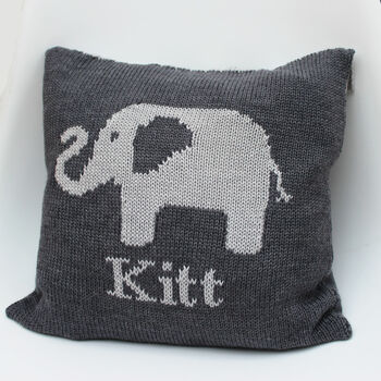 Personalised Knitted Elephant Cushion, 9 of 12
