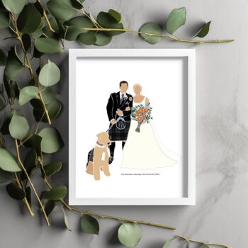 Christian Wedding Gift Couple Portrait With Bible Verse, 11 of 12