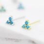 Sterling Silver Turquoise Trinity Stud Earrings, thumbnail 6 of 12