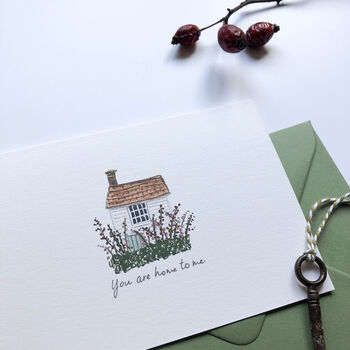 ‘Home’ Hand Illustrated Anniversary Love Family Card, 2 of 2
