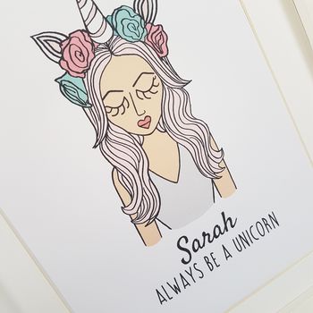 Personalised 'Always Be A Unicorn' Print, 5 of 6