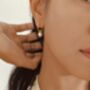 Natural Pearl Sterling Silver Twisted Huggie Hoop Earrings, thumbnail 5 of 7
