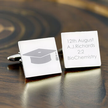 Personalised Graduation Square Cufflinks, 4 of 7