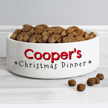 Personalised Christmas Dinner Pet Bowl, 2 of 3