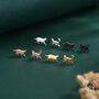 Sterling Silver Tiny Mismatched Cat Stud Earrings, thumbnail 10 of 12