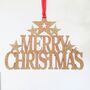 Gold Hand Painted Merry Christmas Sign, thumbnail 3 of 8