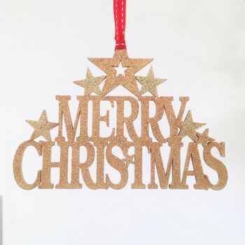 Gold Hand Painted Merry Christmas Sign, 3 of 8