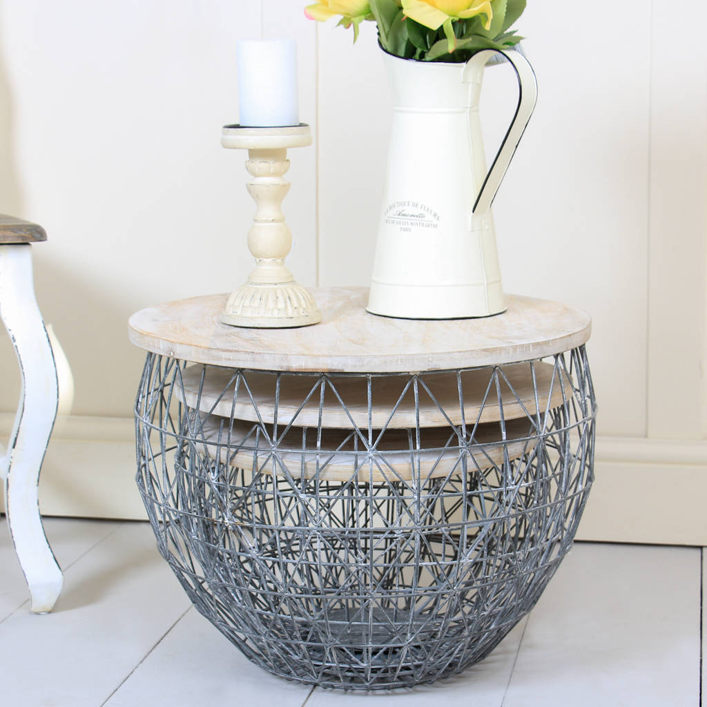 set of three industrial nesting storage tables by dibor