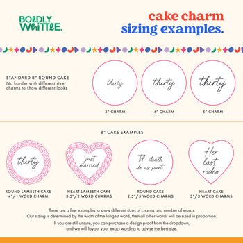 Custom Text Cake Charm Set, 6 of 8