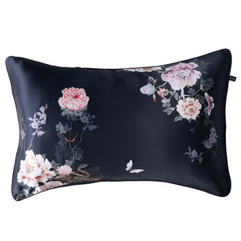 Silk Pillowcase Black 100% Pure Soft Mulberry Silk Floral Luxury Hair Care Standard Double, 5 of 7