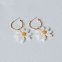 Daisy Flower Gold Hoop Earrings, thumbnail 6 of 6