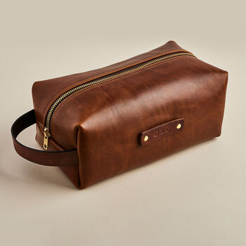 Personalised Leather Wash Bag, 2 of 5