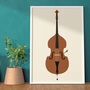 Double Bass Print | Upright Bass Instrument Poster, thumbnail 5 of 8