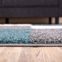 The Rugs Geometric Shaggy Rug Duck Egg Blue Checkered Rug, thumbnail 8 of 12