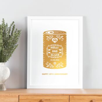 10th Tin Can Wedding Anniversary Print, 2 of 8