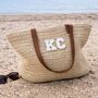 Personalised Light Straw Square Tote Beach Bag, thumbnail 1 of 4