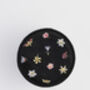 Floral Ditsy Embroidered Black Velvet Jewellery Box, thumbnail 2 of 4