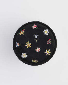 Floral Ditsy Embroidered Black Velvet Jewellery Box, 2 of 4