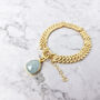 18ct Gold Plated Aquamarine Bezel Pendant Bracelet, thumbnail 1 of 3