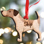 Personalised Jack Russell Dog Wooden Xmas Decoration, thumbnail 2 of 3