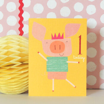 Mini Piglet 1st Birthday Card, 3 of 4