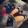 Handmade Personalised Leather Keyring Made In Britain Boxed, thumbnail 5 of 6