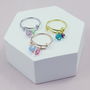 Mummy And Child Birthstone Charm Ring, thumbnail 7 of 10