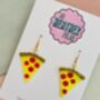 Pizza Slice Glitter Earrings / Pizza Lover Gift / Foodie Statement Jewellery / Fun Accessories, thumbnail 2 of 5