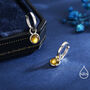Sterling Silver Genuine Citrine Hoop Earrings, thumbnail 5 of 11