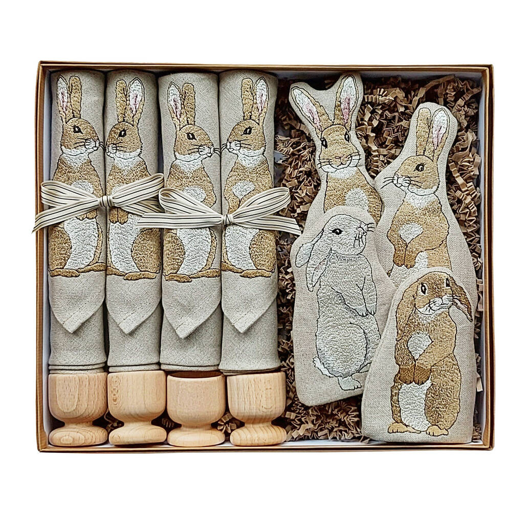 Luxury Embroidered Rabbit Gift Set, 1 of 12