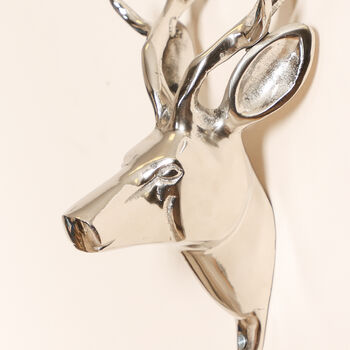 Polished Silver Wall Mounted Stag Hook, 5 of 7