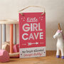 Little Girl Cave Door Pink Hanging Sign, thumbnail 1 of 3