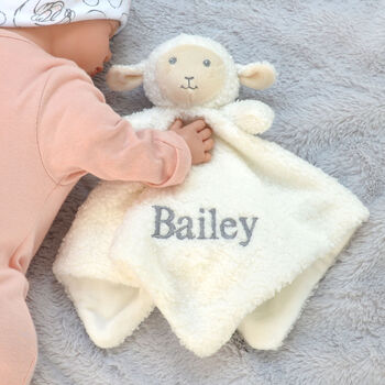 Personalised Lamb Baby Comforter, 9 of 10