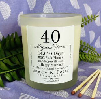 Personalised 40th Magical Years Anniversary Candle, 4 of 11