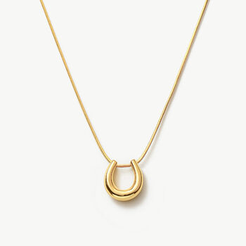 Gold Or Silver Women’s Chunky Horseshoe Pendant Necklace, Minimalist Jewellery, 3 of 7