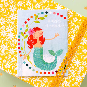 Happy Birthday Mermaid Mini Card, 3 of 5