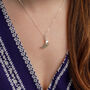 Aquamarine March Birthstone Moon Necklace, thumbnail 2 of 11