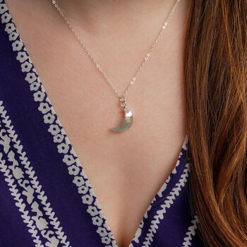 Aquamarine March Birthstone Moon Necklace, 2 of 11